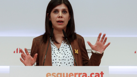 16/12/2019.- La portavoz de ERC, Marta Vilalta, durante la rueda de prensa posterior a una reunión de la ejecutiva de ERC.