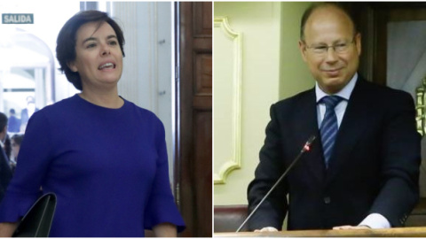 Soraya Sáenz de Santamaría, y Mariano Pérez-Hickman. EFE