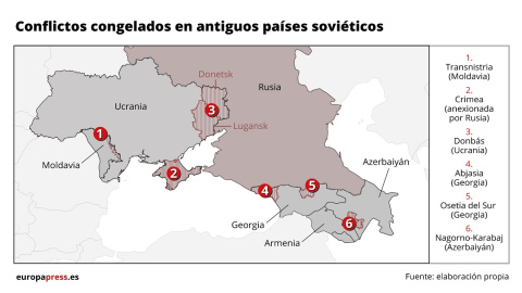 Mapa conflictos antigua URSS