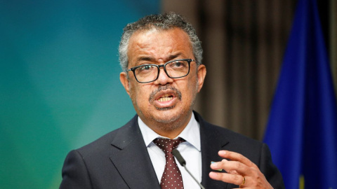 El director general de la OMS, Tedros Adhanom Ghebreyesus, durante una alocución en el Consejo Europeo el pasado 18 de febrero de 2022.