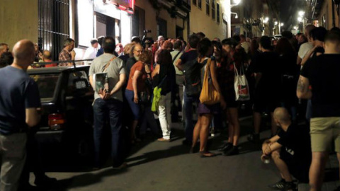 El Teatro del Barrio se llenó en la vigilia por la libertad de Willy Toledo. / EFE