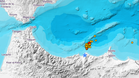 Imagen del epicentro del terremoto que se ha hecho sentir en el Melilla y parte de Andalucía.