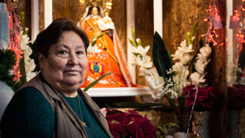 Dora Gutiérrez en el restaurante La Perla Boliviana. SANDRA BLANCO