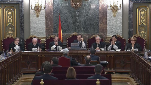 El juez Marchena durante la declaración este jueves de Josep Lluís Trapero, jefe de los Mossos d'Esquadra durante el 1-O. /EFE