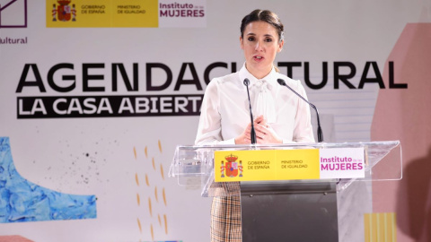 La ministra de Igualdad, Irene Montero, interviene en la inauguración de la nueva sede del Instituto de las Mujeres, a 25 de mayo de 2022, en Madrid.