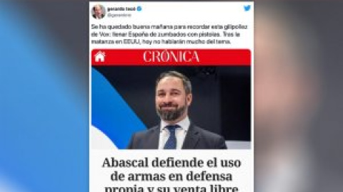 Los tuiteros recuerdan la opinión de Abascal sobre las armas: "Hoy no hablarán mucho del tema"