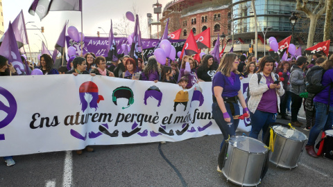 Bloc de la CGT durant la vaga feminista del 8 de març. CGT