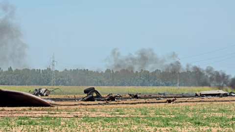 Fotografía del accidente de avión que tuvo luugar en Sevilla en mayo del 2015 - Europa Press