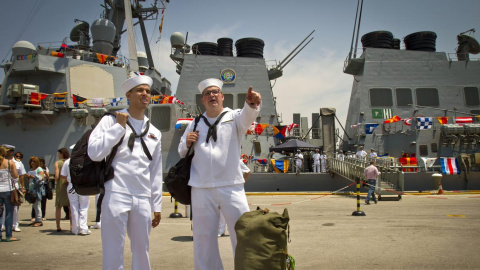 Dos marines estadounidenses en la base de Rota. EFE