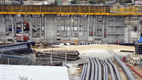 Obras de construcción de la futura estación de La Sagrera, en Barcelona, a 8 de diciembre de 2020.