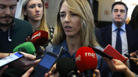 La portavoz del PP, Cayetana Álvarez de Toledo, en declaraciones a los medios