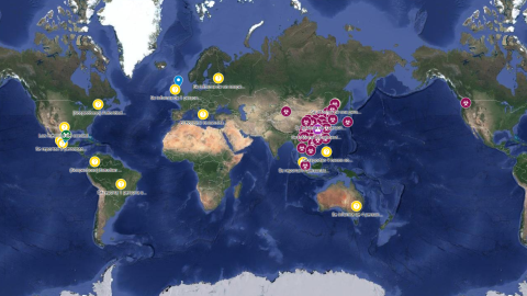 Captura del mapa de la propagación del coronavirus.