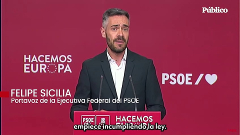 El PSOE, sobre la candidatura de Olona: "Es muy triste que empiece incumpliendo la ley"