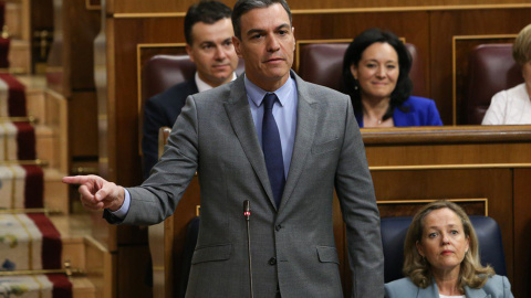 El president del Govern espanyol, Pedro Sánchez, a la sessió de control al Congrés.