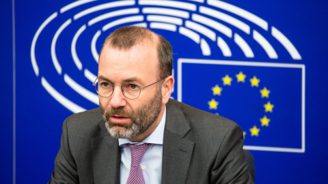 El presidente del Partido Popular Europeo (PPE), Manfred Weber, en el Parlamento Europeo, a 12 de febrero de 2020.