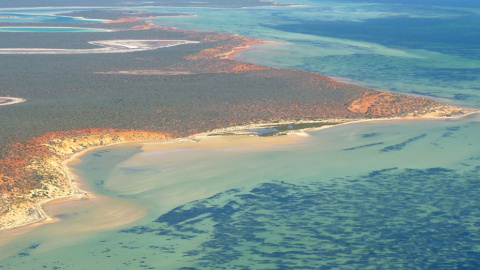 (1/6/2022) Vista aérea de la Bahía de Shark (Australia).