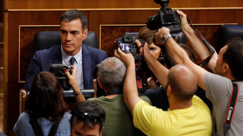 El candidato socialista, Pedro Sánchez, a su llegada este jueves al Congreso para asistir a la segunda y definitiva votación de investidura. /EFE