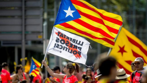 11/09/2018 Manifestación de la Diada en la Diagonal. EFE