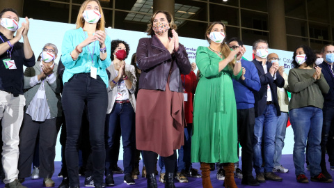 21/11/2022 - Jéssica Albiach, Ada Colau i Candela López en la III Assemblea de Catalunya en Comú, celebrada al novembre.