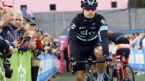 Mikel Landa antes de comenzar la sexta etapa del Giro, la semana pasada. /AFP