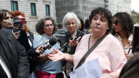 María Salmerón, en una manifestación para protestar por no ser indultada, en la Plaza de Cibeles, a 4 de mayo de 2022, en Madrid.