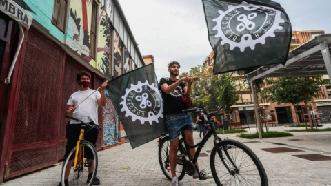 Repartidores de Rodant, la alternativa ética a Deliveroo en València.