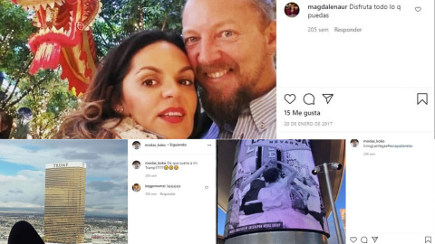 Imágenes subidas a su cuenta de Instagram por la esposa de David Morales durante sus viajes a Las Vegas.