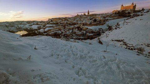 Vista general de la ciudad de Toledo tras el paso de la borrasca Filomena. A partir de esta madrugada se espera la llegada de una ola de frío, con un acusado descenso de las temperaturas a partir del lunes, con temperaturas inferiores a 10 grados bajo ce