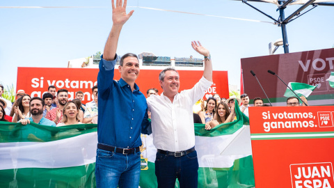 Pedro Sánchez y Juan Espadas, en Cártama (Málaga).