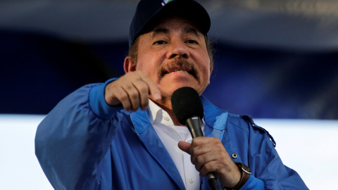 El presidente de Nicaragua, Daniel Ortega, durante una manifestación en Managua. REUTERS/Oswaldo Rivas