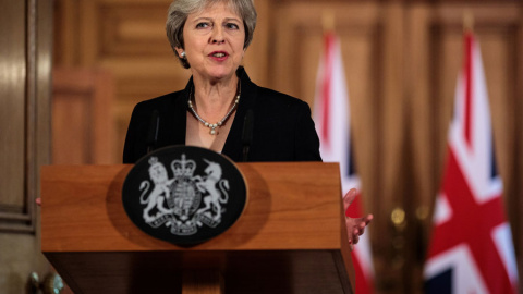 May, durante su declaración este viernes en Downing Street. Jack Taylor/Reuters