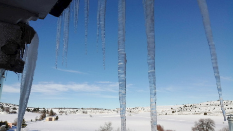 Paisaje nevado este jueves en la comarca de Molina de Aragón, Guadalajara