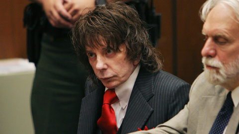 Phil Spector durante el juicio por el que fue condenado por asesinato en segundo grado.