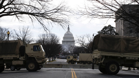 Perímetro de seguridad del Capitolio en los días previos a la investidura de Joe Biden.