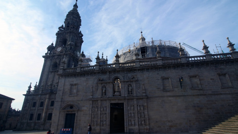 La Puerta Santa de la Catedral de Santiago, vacía.