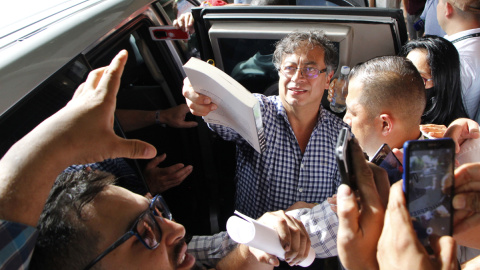 13/06/2022 - El candidato a la presidencia de Colombia de la coalición izquierdista Pacto Histórico, Gustavo Petro, visita una fábrica de confecciones en Cúcuta, (Colombia).