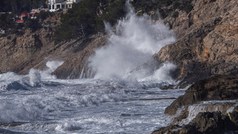 Imagen del oleaje en Baleares