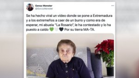 Una abuela se hace viral por su vídeo destrozando a un 'youtuber' y su monólogo sobre Extremadura