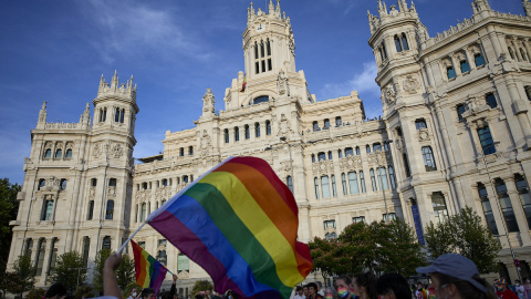 Manifestación del Orgullo LGTBI, a 3 de julio de 2021, en Madrid.