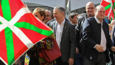 El presidente del PNV, Andoni Ortuzar, en el reciente Aberri Eguna. /EFE