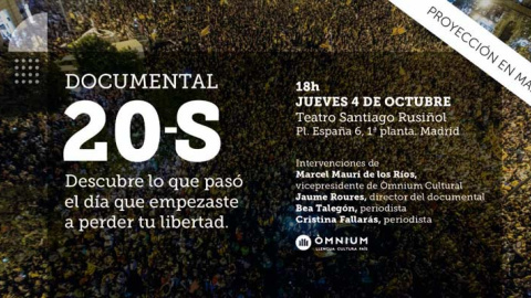 Cartel anunciador de la proyección del documental '20-S'