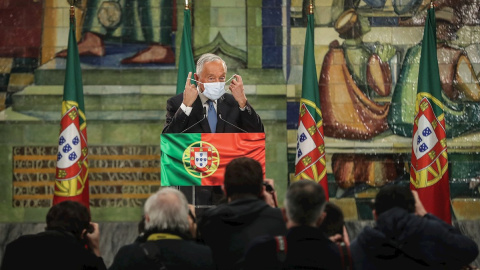 Marcelo Rebelo de Sousa celebra su victoria en las presidenciales de Portugal.