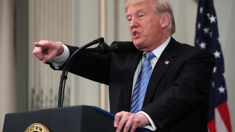 Donald Trump durante la rueda de prensa en Nueva York -  REUTERS/Carlo Allegri