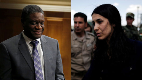 Denis Mukwege y Nadia Murad, ganadores del Nobel de la Paz 2018. - REUTERS