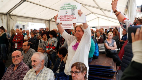 Consuelo Ordóñez durante la protesta en el acto de apoyo a los huidos de ETA. | EFE