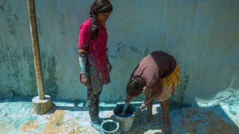 Las Rani Mistri, trabajando. EFE