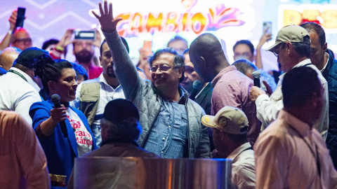 Gustavo Petro durante el cierre de su campaña en Bogotá. Fecha: 23/05/2022.