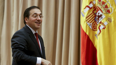 El ministro de Asuntos Exteriores, José Manuel Albares participa en el acto "España, la UE y la OTAN ante la guerra de Ucrania y otros desafíos mundiales" organizada por el PSOE el pasado viernes en el Congreso.