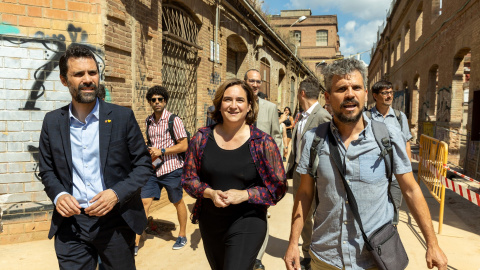 06/2022 - Visita de obras a Can Batlló de la alcaldesa, Ada Colau, y el conseller de Treball, Roger Torrent.