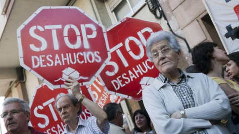 Protesta contra un desahucio. EFE/Archivo